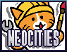 A pixel art button of the neocities logo that leads to my neocities page.