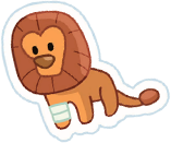Sticker of a Lion Plush