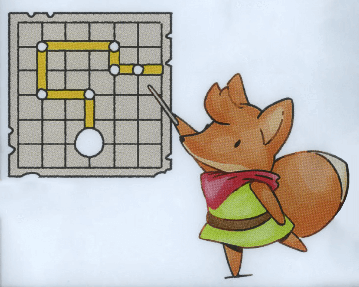 TUNIC Game character pointing at the 'Secret Fairy Code/Puzzle'.