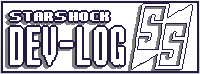 A pixel art button of the STARSHOCK LOGO that leads to the devlog of the game STARSHOCK